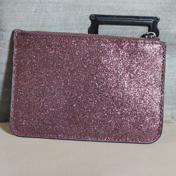 Coach Glitter Mini Wallet Pouch Wristlet Sparkly Pink Zipper Vietnam 5 by 3 - Picture 9 of 12